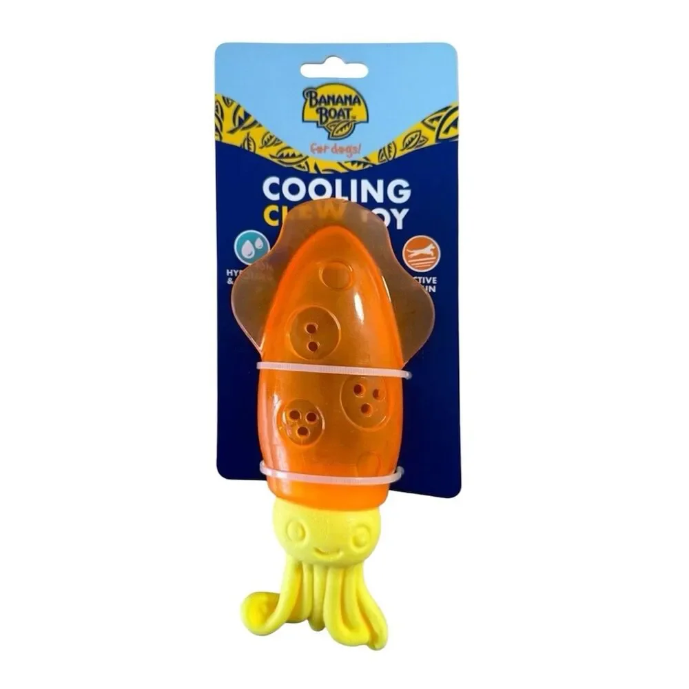 3x Banana Boat Cooling Chew Toy for Dogs - Fill With Water & Freeze